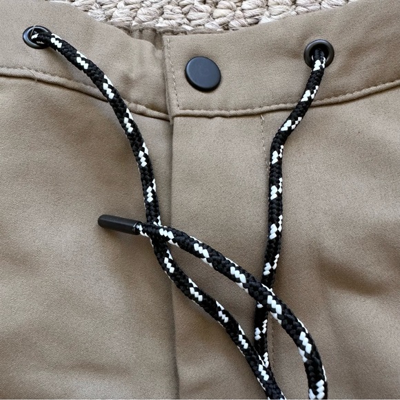 Zara men’s small pants tapered NWT tan pockets string tie waist/waist stretch - Picture 5 of 14